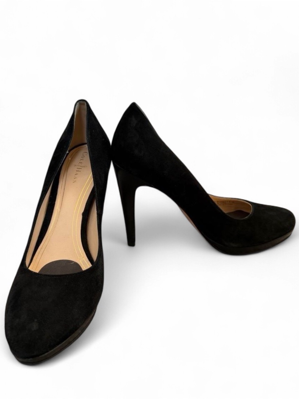 Cole Haan Nike Air Classic Black Suede Leather Pumps Heels, Size 8.5
